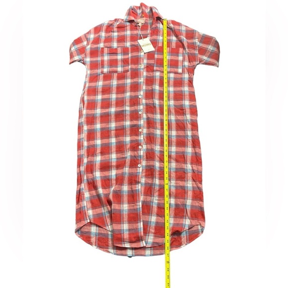 Show Me Your Mumu Leo Button Down Boho Western Long Tunic in Red Plaid -… - Picture 13 of 15